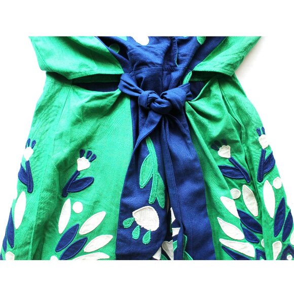 Farm Rio Soft Garden Patchwork Midi Dress / Medium / Soft Garden Blue - Picture 7 of 11